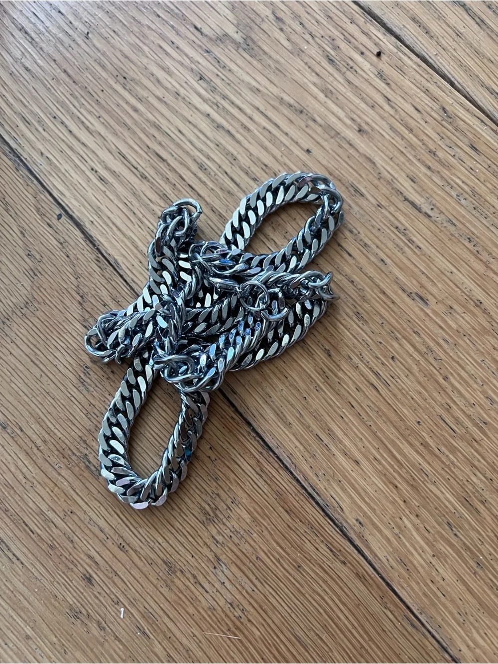 Chunky Silver Curb Chain Necklace